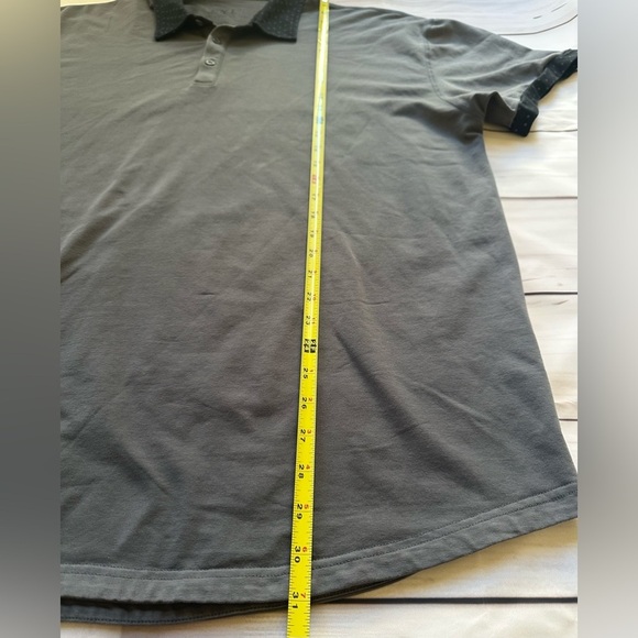 BYLT Men's Drop Cut Lux Polo Gray polka dot Size XL Golf Casual Performance - Picture 5 of 6
